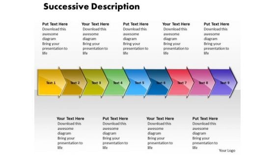 Ppt Successive Description 9 Circular Arrows PowerPoint 2010 Templates