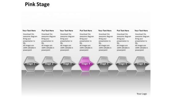 Ppt Successive Flow Of Pink Octagonal 3d Arrows PowerPoint 7 Stage Templates