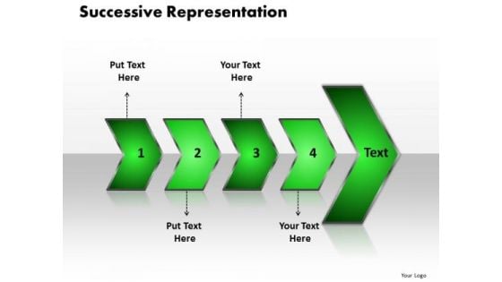 Ppt Successive Representation Of 4 Arrows Free PowerPoint Templates