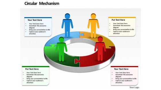 Ppt Symbol Business Men Standing On Financial Colorful Pie Chart PowerPoint Templates