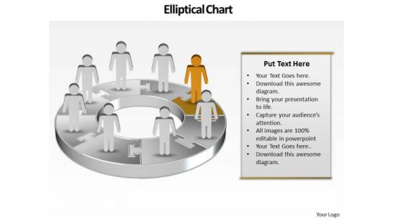 Ppt Team Work Person Presentation Standing Orange Piece Of Chart PowerPoint Templates