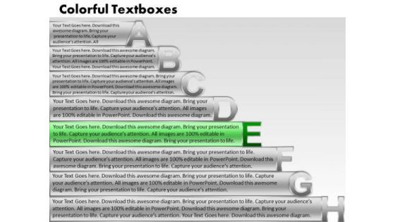 Ppt Techno PowerPoint Templates Textboxes With Alphabets Abcdefgh