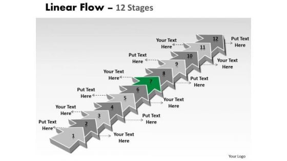 Ppt Template 12 Power Point Stage Linear Arrows To Create Corporation Plan 8 Image