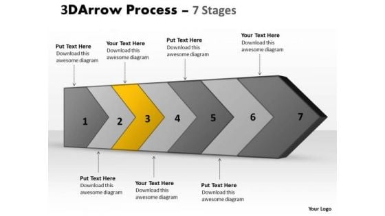 Ppt Template 3d Continuous Arrow Steps Free Fishbone Diagram PowerPoint 4 Design