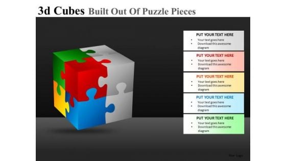 Ppt Template 3d Cube Puzzle Pieces