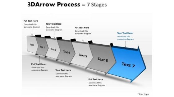 Ppt Template 3d Illustration Of Arrow Method 7 Stages Trade Strategy PowerPoint 8 Design