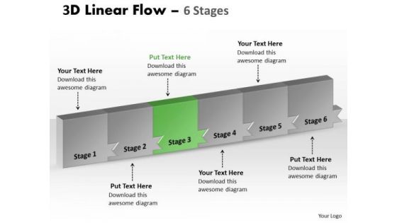 Ppt Template 3d Illustration Of Marketing Planning 6 Stages Business PowerPoint 4 Graphic