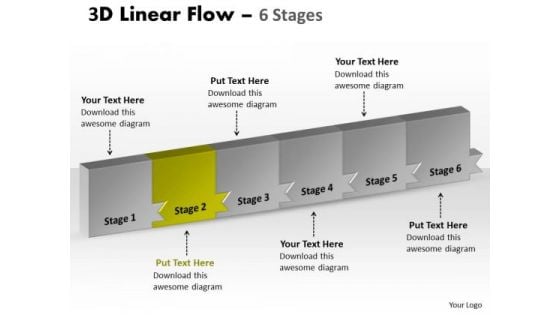 Ppt Template 3d Illustration Of Marketing Planning 6 Stages Business PowerPoint Graphic