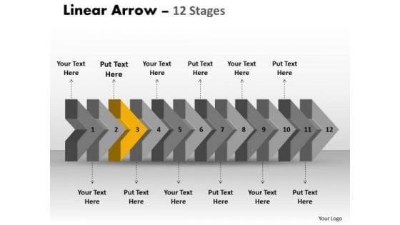 Ppt Template 3d Illustration Of Straightaway Arrow Flow Diagram PowerPoint Free 4 Graphic