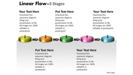 Ppt Template 3d Linear Flow Five Steps Spider Diagram PowerPoint 1 Graphic