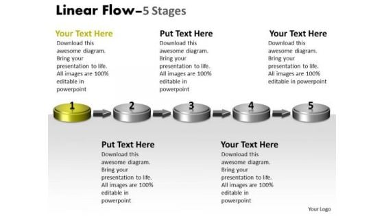 Ppt Template 3d Linear Flow Five Steps Spider Diagram PowerPoint 2 Graphic