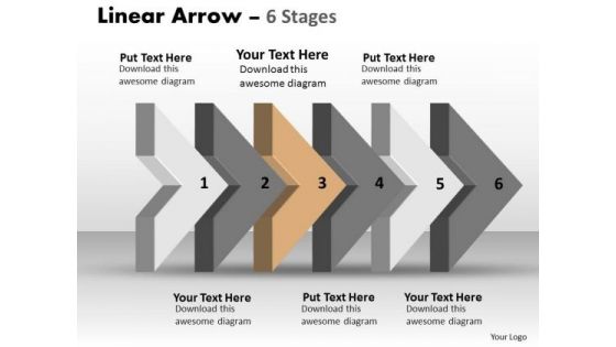 Ppt Template 3d Linear Procedure To Show 6 PowerPoint Slide Numbers Commerce Plan 4 Graphic