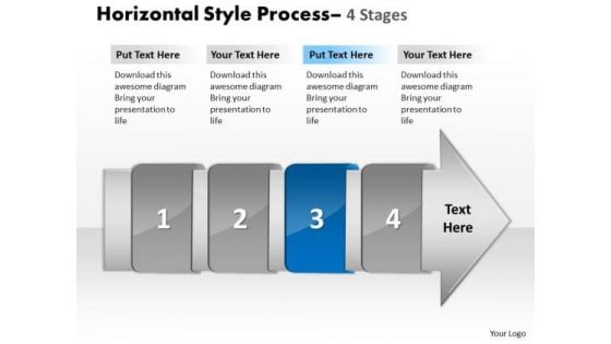 Ppt Template 4 Horizontal Missing Steps Working With Slide Numbers Demonstration Image