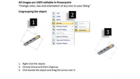 Ppt Template 9 Power Point Stage Linear Process Spider Diagram PowerPoint Image