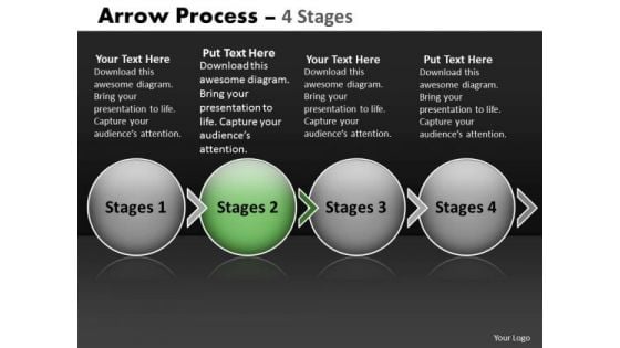 Ppt Template Circular Flow Of 4 Stage Swim Lane Diagram PowerPoint 3 Image