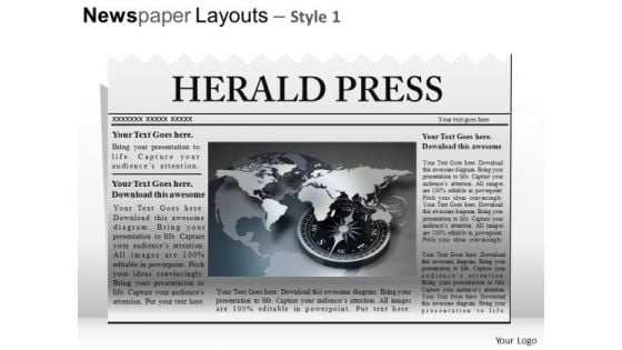 Ppt Template Editable Newspaper Headline PowerPoint Slide Graphics