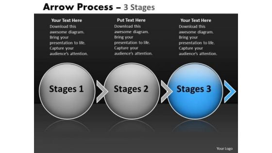 Ppt Template Evolution Of Three Stages Circular Arrows Time Management PowerPoint 4 Design