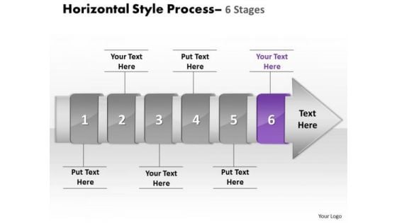 Ppt Template Horizontal Flow Of 6 Stage Network Diagram PowerPoint 7 Design