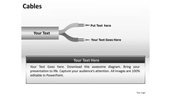 Ppt Templates 2 Wires Cable Connections PowerPoint Slides