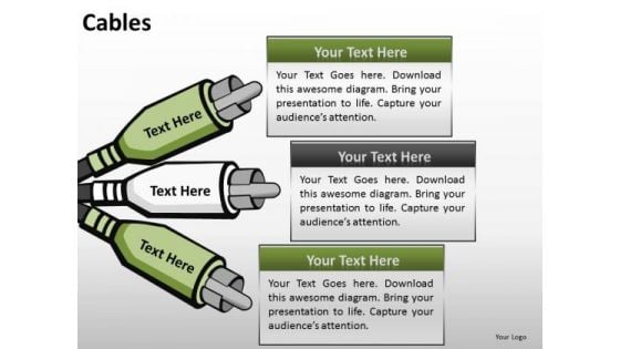 Ppt Templates Editable Cables Diagram PowerPoint Slides