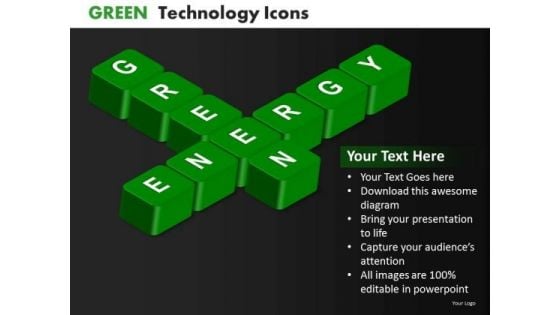 Ppt Templates Green Energy Text Symbol PowerPoint Slides