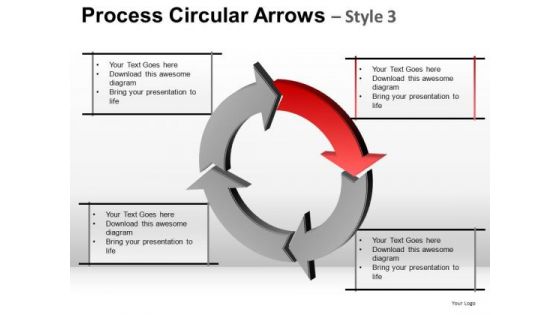Ppt Templates Red Arrow Circular Cycle Chart Diagram PowerPoint Slides