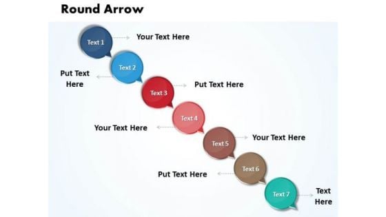 Ppt Text Circles Connected With Shapes Arrows PowerPoint 7 Steps Diagram Templates