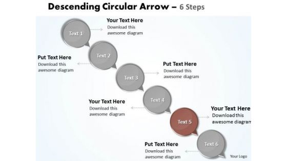 Ppt Text Circles Down Arrow 6 Practice The PowerPoint Macro Steps Business Templates