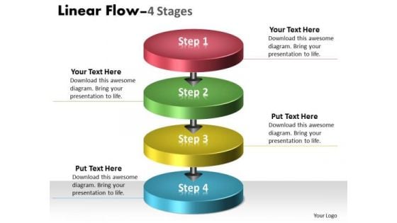 Ppt Theme 3d Illustration Of 4 Stages Free Firm Presentation Course 1 Design