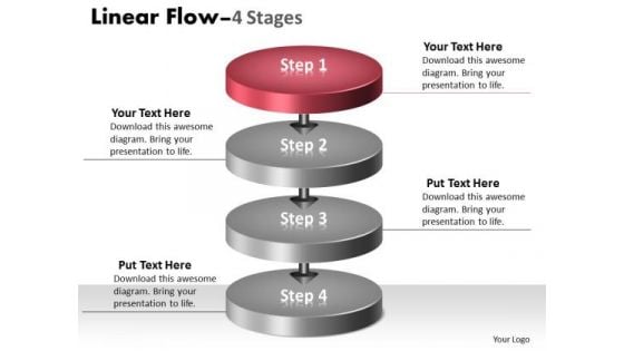 Ppt Theme 3d Illustration Of 4 Stages Free Firm Presentation Course 2 Design