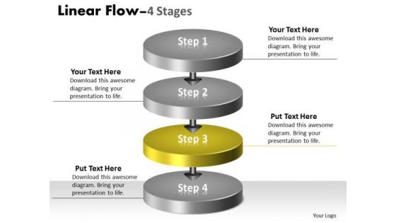 Ppt Theme 3d Illustration Of 4 Stages Transnational Representation Video Process Graphic