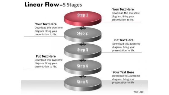 Ppt Theme 3d Illustration Of 5 Power Point Stage Firm Transaction 2 Graphic