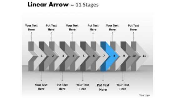 Ppt Theme 3d Illustration Of Beeline Arrow Flow Network Diagram PowerPoint Template 9 Graphic