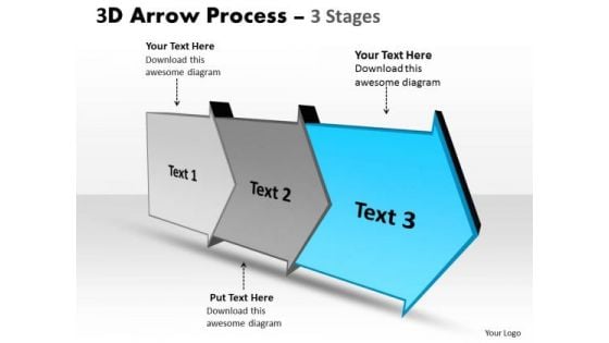 Ppt Theme 3d Linear Arrow Progression Stages Communication Skills PowerPoint 4 Image