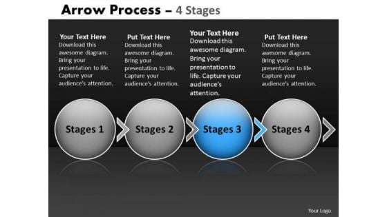 Ppt Theme Circular Flow Of 4 Stage Ishikawa Diagram PowerPoint Template Image