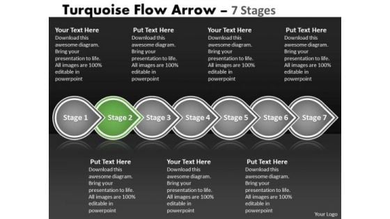 Ppt Theme Continual Seven Phase Diagram Linear Flow Method Charts 3 Design