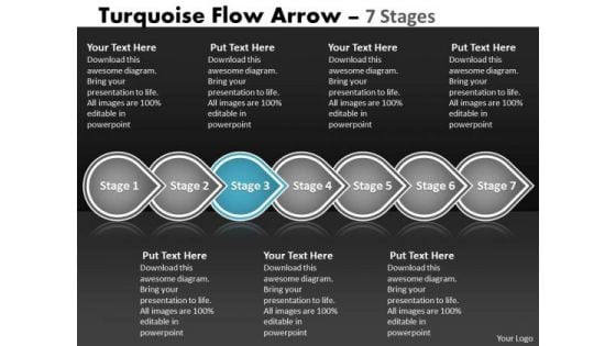 Ppt Theme Continual Seven Phase Diagram Linear Flow Method Charts 4 Design