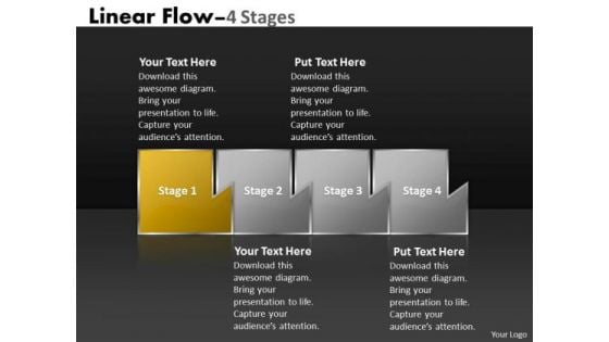 Ppt Theme Mechanism Of Four Stages Marketing Linear Flow Business Plan PowerPoint 2 Image
