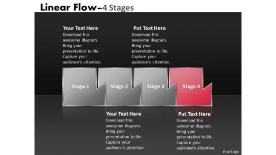 Ppt Theme Mechanism Of Four State Diagram Marketing Linear Flow Activity Charts 5 Graphic