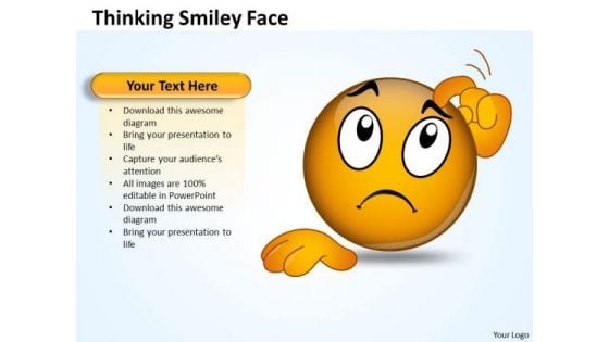 Ppt Thinking Smiley Face Graphic Communication Skills PowerPoint Business Templates