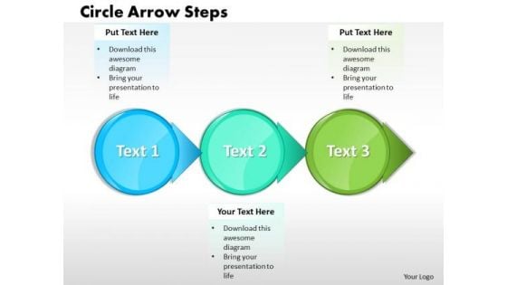 Ppt Three Circle Text Arrow Process Create PowerPoint Macro Templates