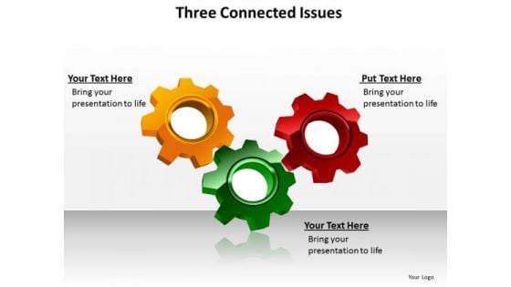 Ppt Three Connected Issues Processes Or Topics Business Strategy PowerPoint 1 Templates