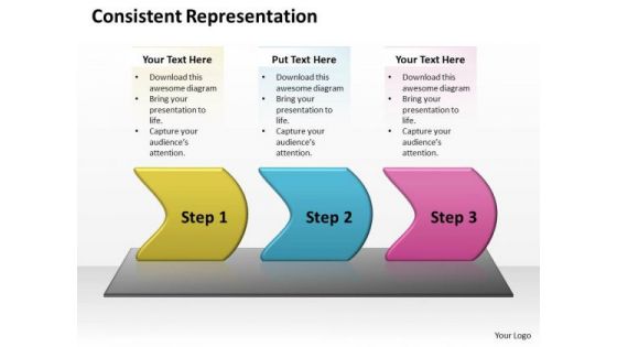 Ppt Three Create PowerPoint Macro Linear Process Templates