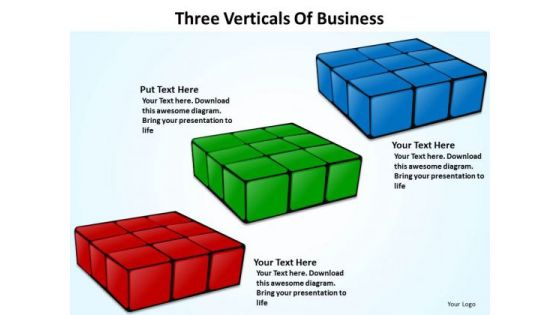 Ppt Three Verticals Of Concept Download PowerPoint 2007 Templates