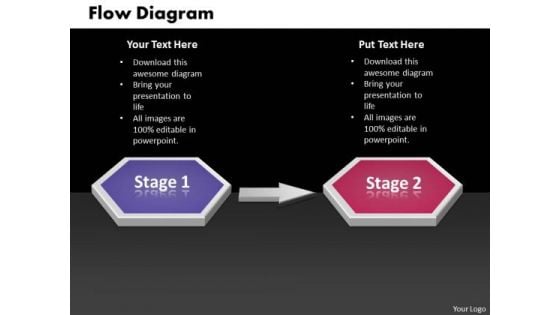 Ppt Two State Diagram Sequential Marketing Flow PowerPoint Free Templates