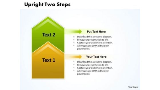 Ppt Upright 2 Steps Description PowerPoint Templates