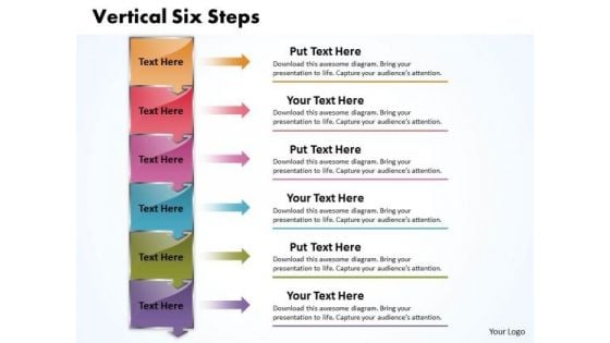 Ppt Vertical 6 Steps Downward PowerPoint Templates