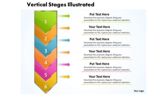 Ppt Vertical Stages Illustrated Through Arrow PowerPoint Templates