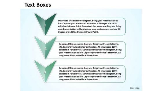 Ppt Verticle Arrow With Text Link Boxes PowerPoint 2007 Templates