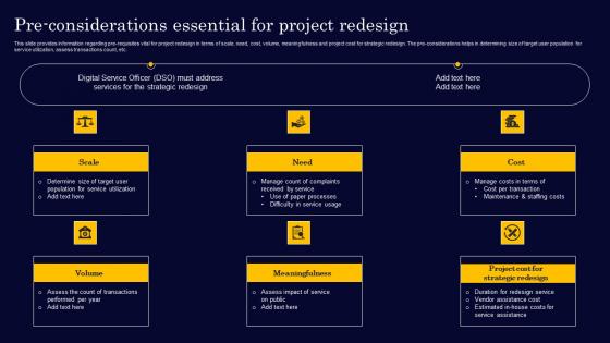 Pre Considerations Essential For Project Redesign Gen Tech Stack Playbook Pictures Pdf